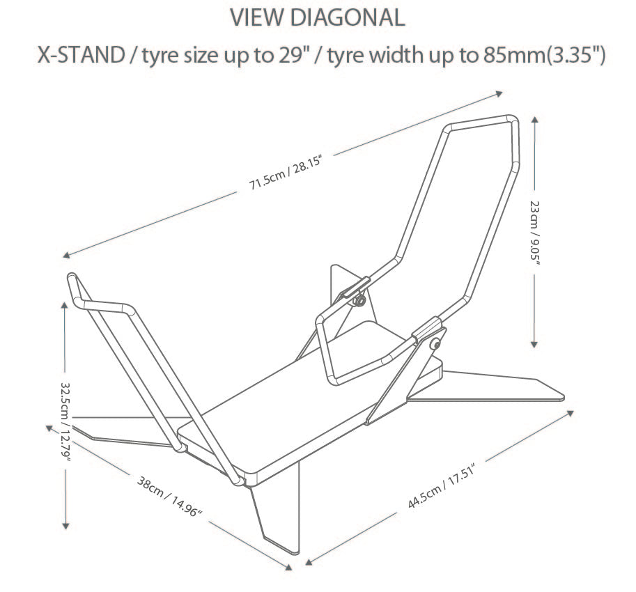 Dimensions floor stand X-STAND