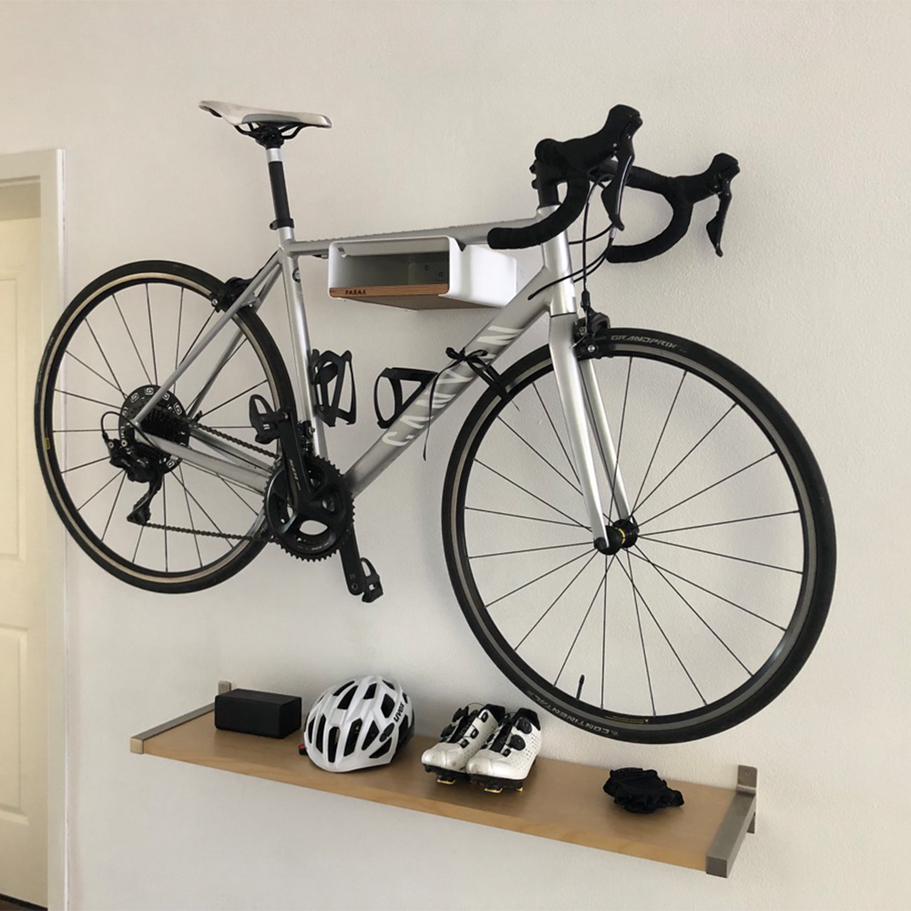 Support mural pour vélo - convient à tous les vélos - chêne aluminium -  U-RACK PARAX