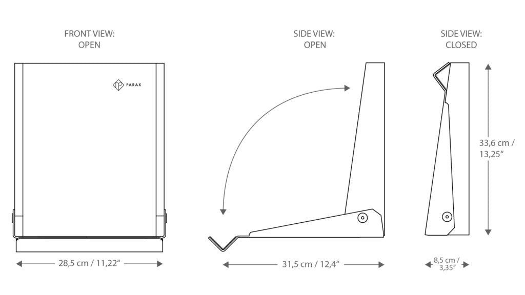 Sketch of bike wall mount L-RACK with exact dimensions