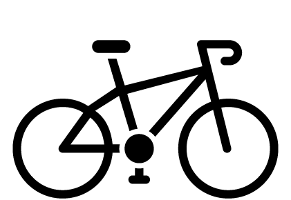 Schwarzes Icon von Rennrad mit abfallendem Oberrohr