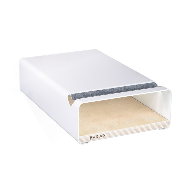 Fahrrad Wandhalterung S-RACK in weiß mit Einlegebrett aus Birke